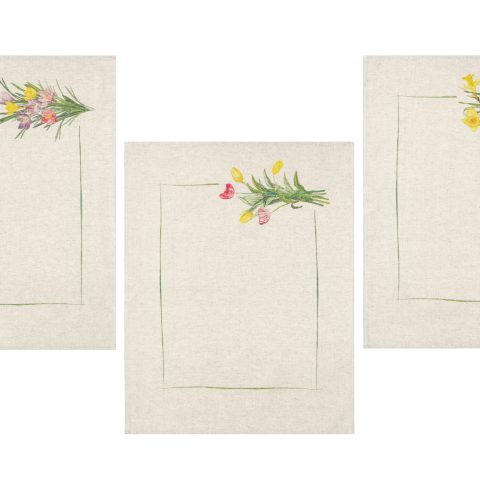 Комплект полотенец из 3 шт. Букеты-3