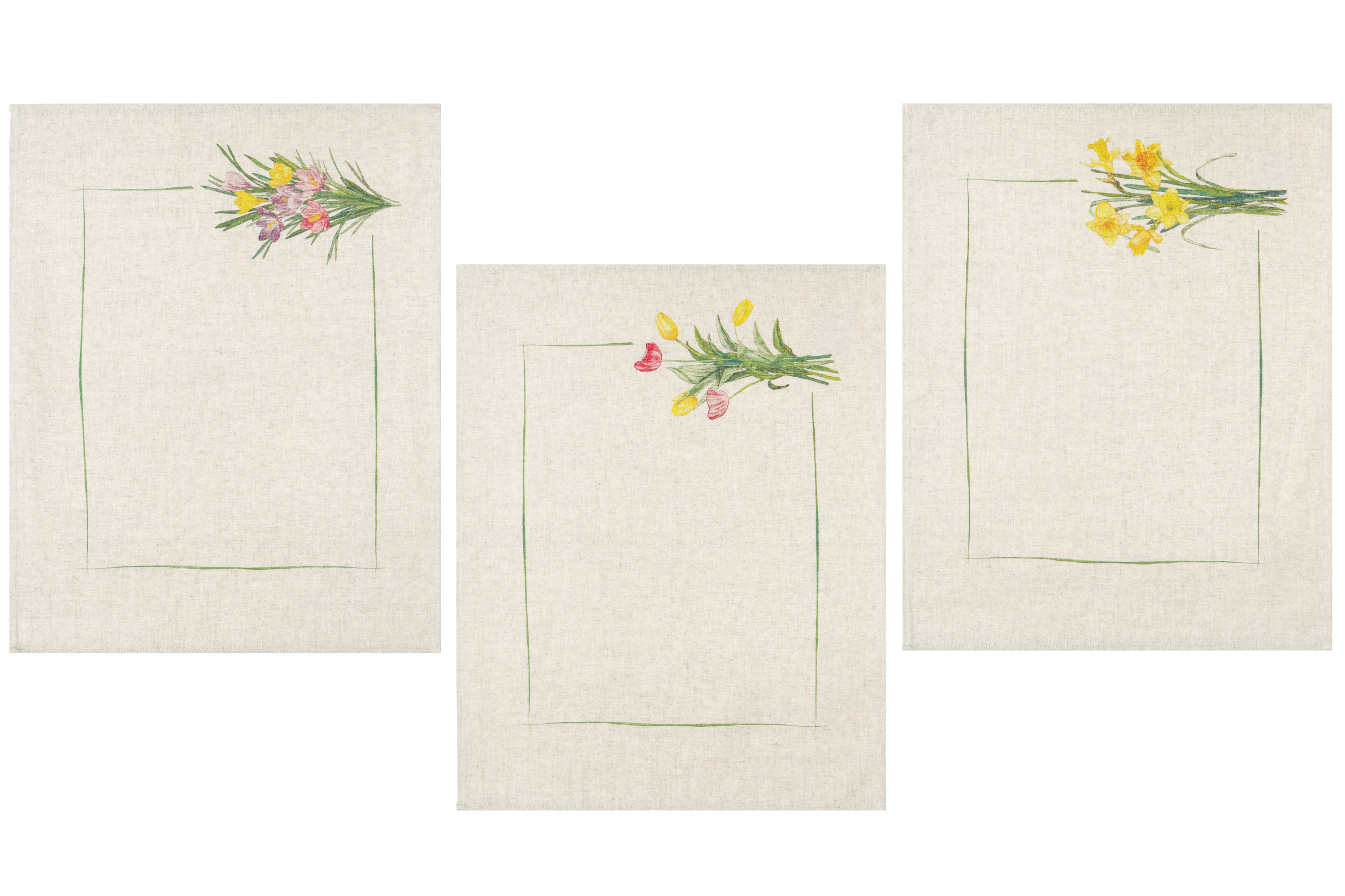 Комплект полотенец из 3 шт. Букеты-3